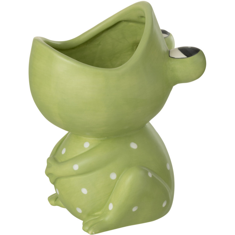Cache-pot Grenouille Diamètre 15 cm en Dolomite Vert Ortensia - 1