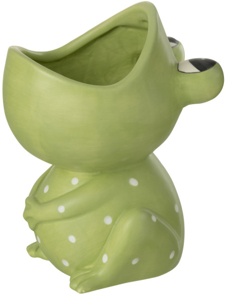Cache-pot Grenouille Diamètre 15 cm en Dolomite Vert Ortensia - 1