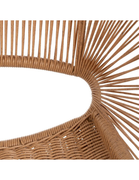 Fauteuil de table extérieur vintage chic en Rotin polyéthylène Naturel Tressé Métal Noir Rayo (Lot de 2) - 11