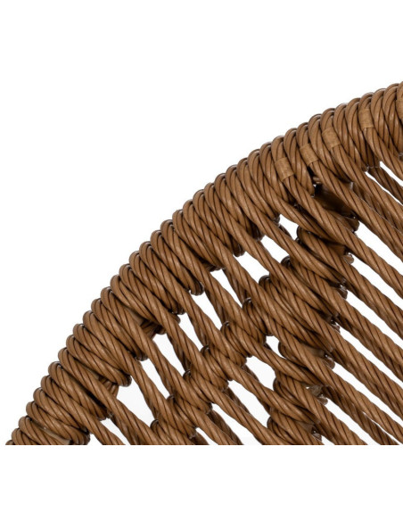 Chaise de jardin vintage chic en Rotin polyéthylène Naturel Tressé Métal Noir Felia (Lot de 2) - 6