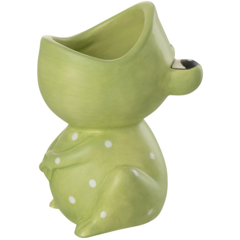 Cache-pot Grenouille Diamètre 8 cm en Dolomite Vert Ortensia - 1