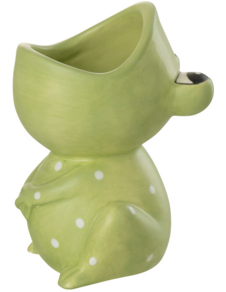 Cache-pot Grenouille Diamètre 8 cm en Dolomite Vert Ortensia - 1