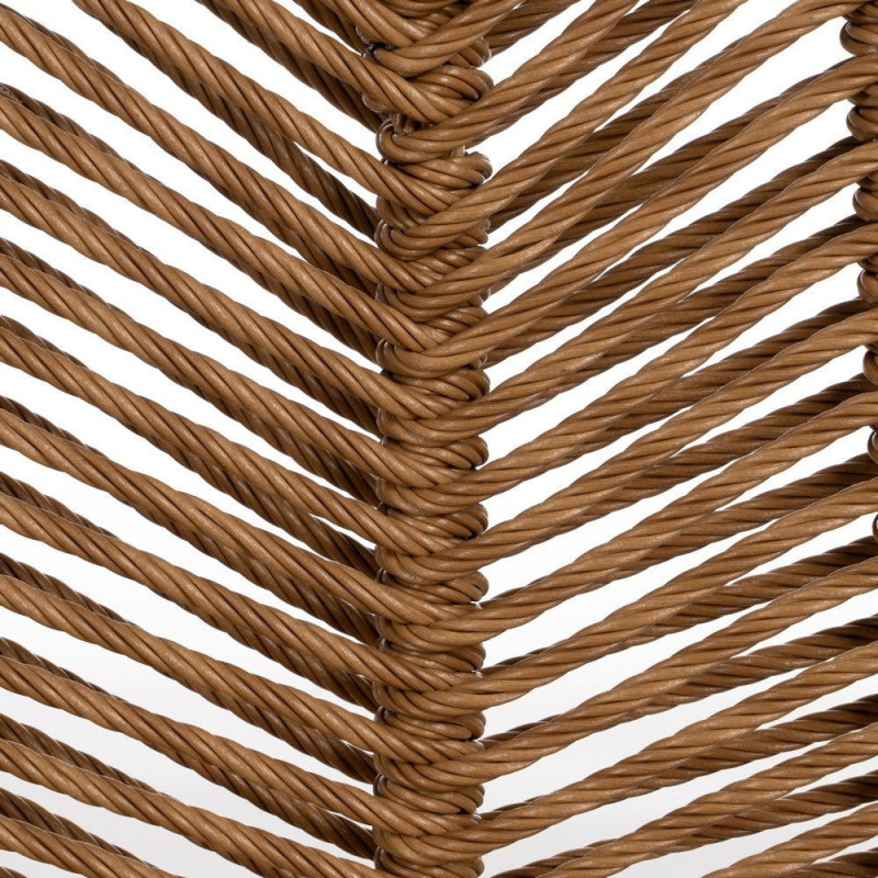 Chaise de jardin vintage chic en Rotin polyéthylène Naturel Tressé Métal Noir Tara (Lot de 2) - 10