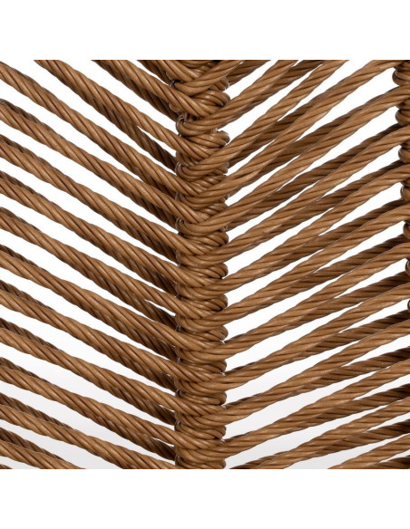 Chaise de jardin vintage chic en Rotin polyéthylène Naturel Tressé Métal Noir Tara (Lot de 2) - 10