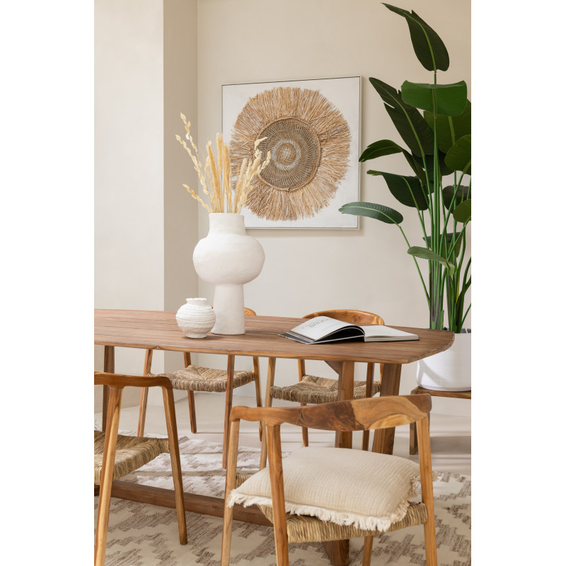 Cadre déco XL Carré Cercle en Raphia 100x100 Sharyl - 2