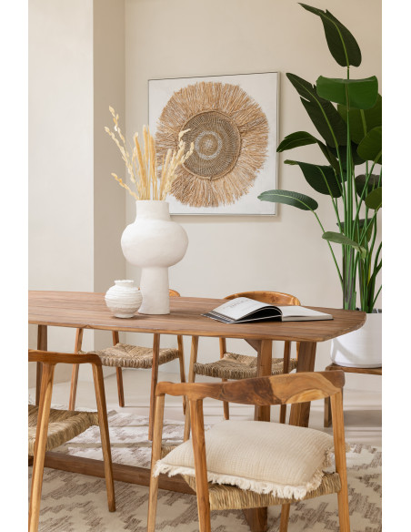 Cadre déco XL Carré Cercle en Raphia 100x100 Sharyl - 2