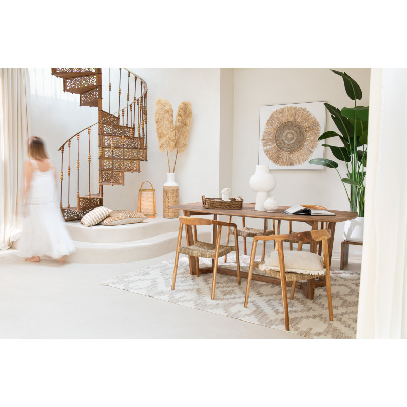 Cadre déco XL Carré Cercle en Raphia 100x100 Sharyl - 5