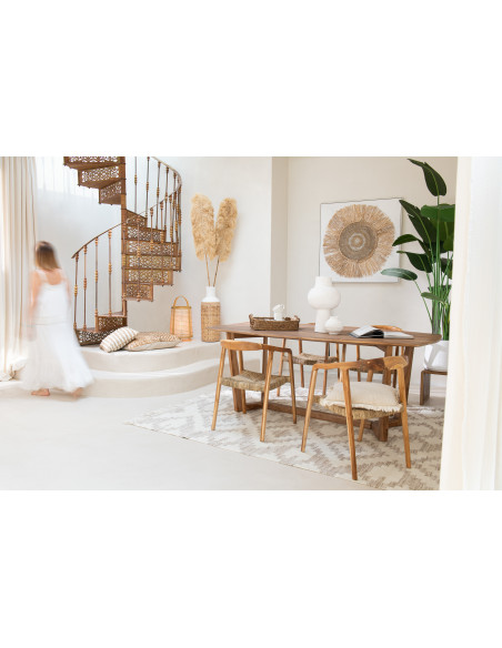 Cadre déco XL Carré Cercle en Raphia 100x100 Sharyl - 5