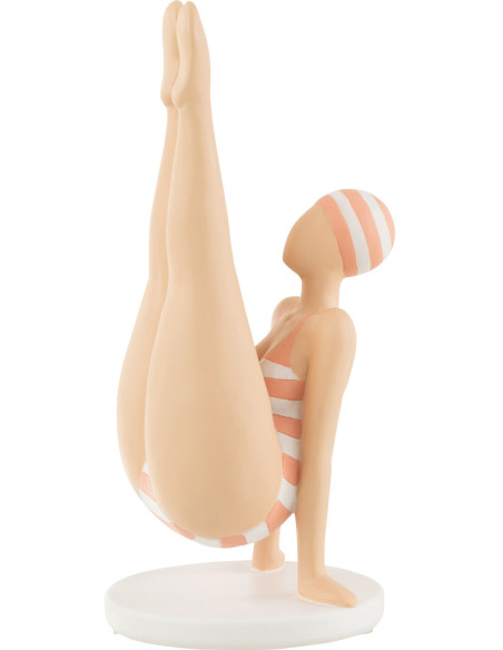 Statuette déco Yoga Chandelle Hauteur 26 cm en Résine Orange Blanc Salamba - 1