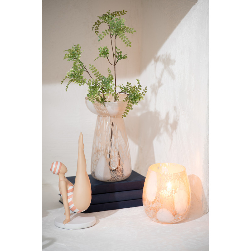 Statuette déco Yoga Chandelle Hauteur 26 cm en Résine Orange Blanc Salamba - 2