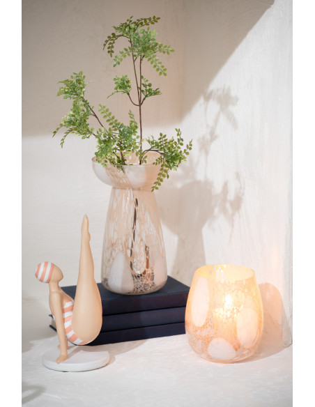 Statuette déco Yoga Chandelle Hauteur 26 cm en Résine Orange Blanc Salamba - 2