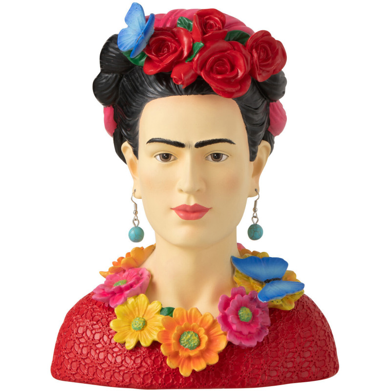 Statuette déco Buste Frida Kahlo Hauteur 20 cm en Résine Multicolore Frida - 1