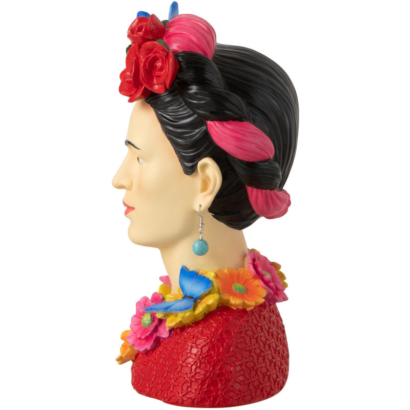 Statuette déco Buste Frida Kahlo Hauteur 20 cm en Résine Multicolore Frida - 2