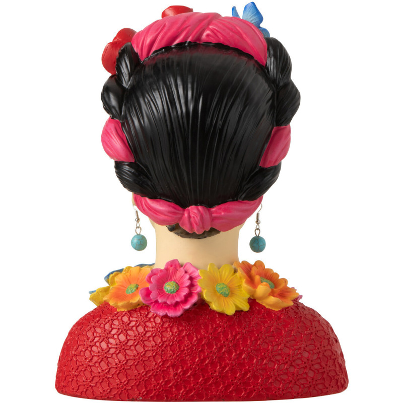 Statuette déco Buste Frida Kahlo Hauteur 20 cm en Résine Multicolore Frida - 3