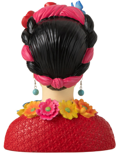 Statuette déco Buste Frida Kahlo Hauteur 20 cm en Résine Multicolore Frida - 3
