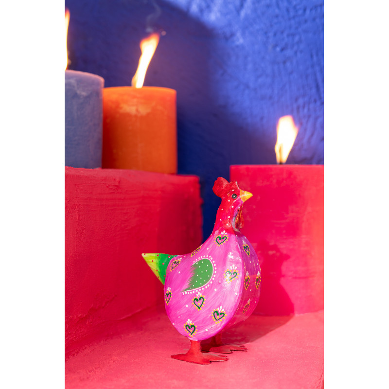 Statuette déco Coq Hauteur 18 cm en Métal Multicolore Funny (Lot de 3) - 2