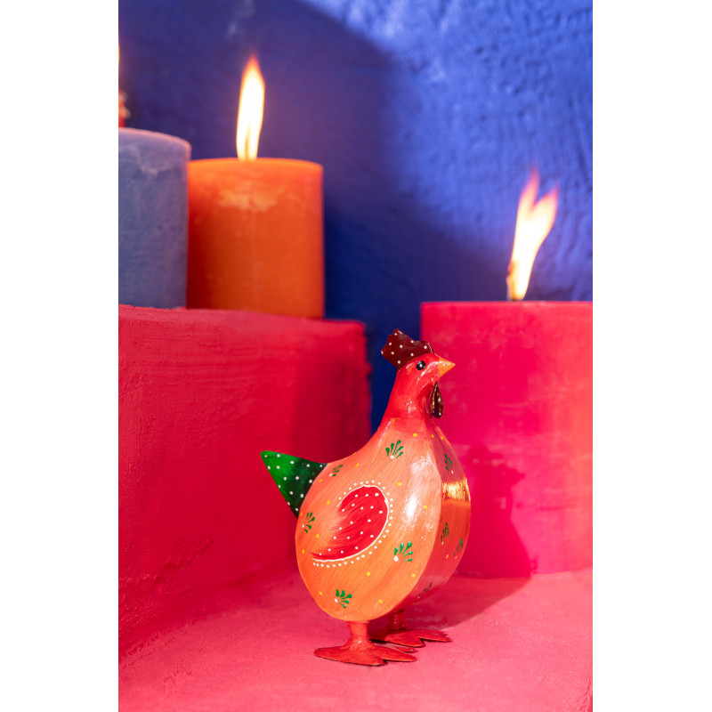 Statuette déco Coq Hauteur 18 cm en Métal Multicolore Funny (Lot de 3) - 3