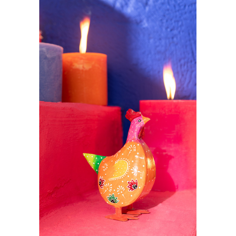 Statuette déco Coq Hauteur 18 cm en Métal Multicolore Funny (Lot de 3) - 4
