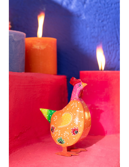 Statuette déco Coq Hauteur 18 cm en Métal Multicolore Funny (Lot de 3) - 4