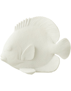 Statuette déco Poisson 20 cm en Résine Blanc Titan - 1