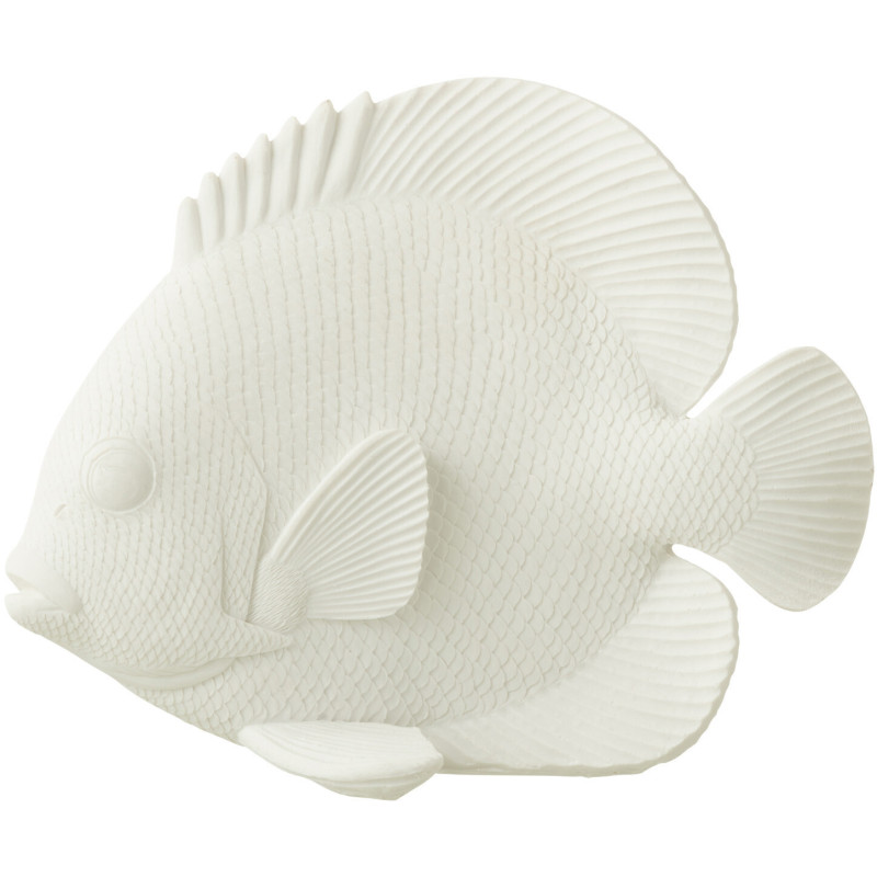 Statuette déco Poisson 20 cm en Résine Blanc Titan - 1
