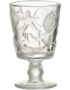 Verre à vin 300 ml en Verre Transparent Motif coquillages Oceya J-Line - 1
