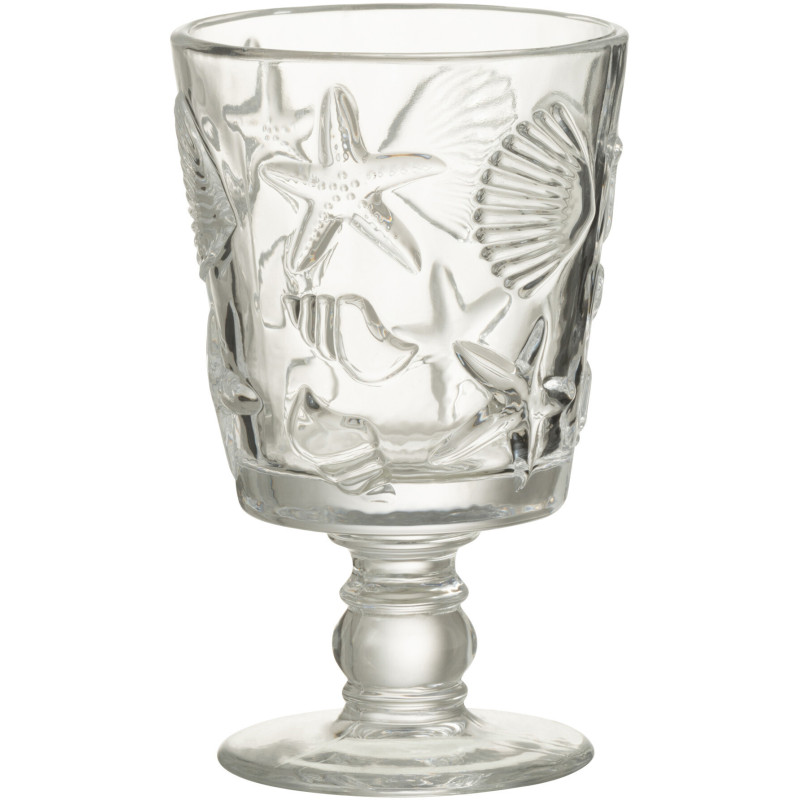 Verre à vin 300 ml en Verre Transparent Motif coquillages Oceya J-Line - 1