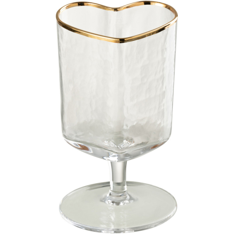 Verre à vin Coeur en Verre Doré Transparent Mirilla - 1