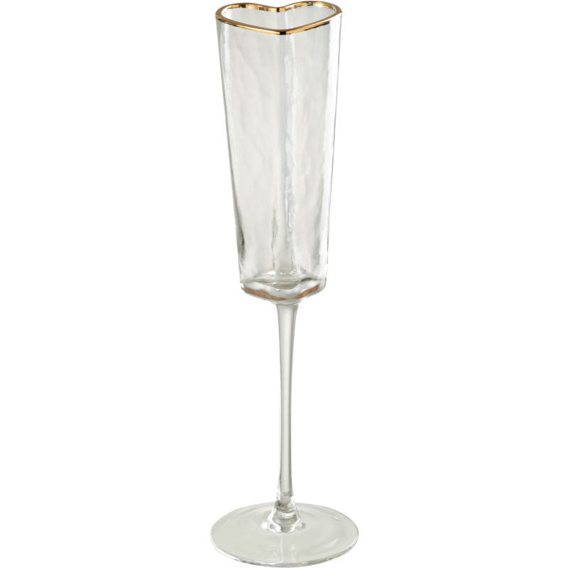 Verre à champagne Coeur en Verre Doré Transparent Mirilla - 1