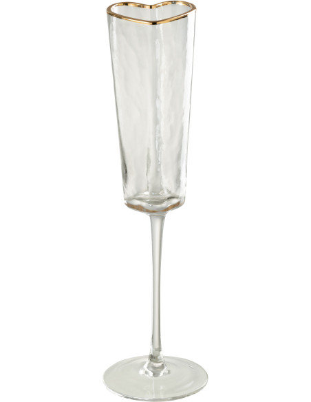 Verre à champagne Coeur en Verre Doré Transparent Mirilla - 1