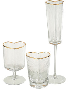 Verre à champagne Coeur en Verre Doré Transparent Mirilla - 2