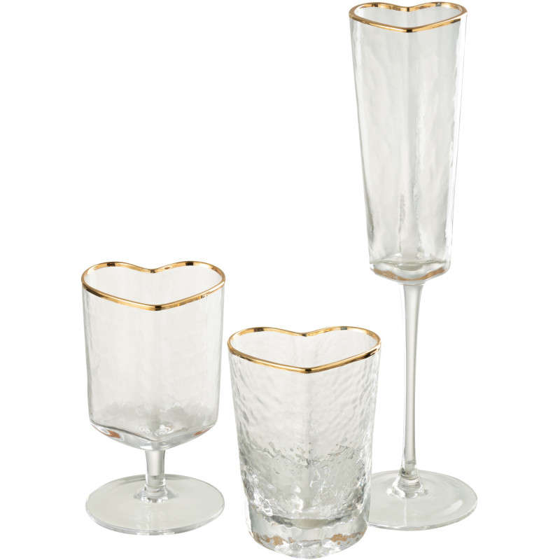Verre à champagne Coeur en Verre Doré Transparent Mirilla - 2