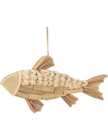 Décoration à suspendre Poisson 50 cm en Bois Naturel Darsey - 1
