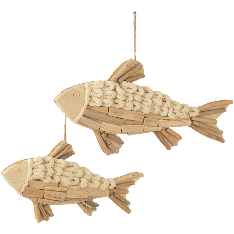 Décoration à suspendre Poisson 50 cm en Bois Naturel Darsey - 2