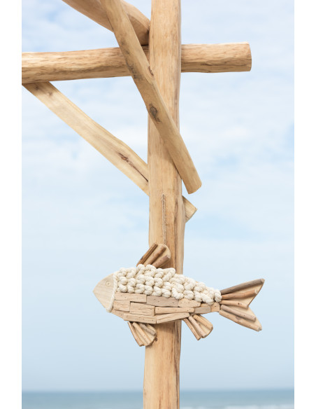 Décoration à suspendre Poisson 50 cm en Bois Naturel Darsey - 3