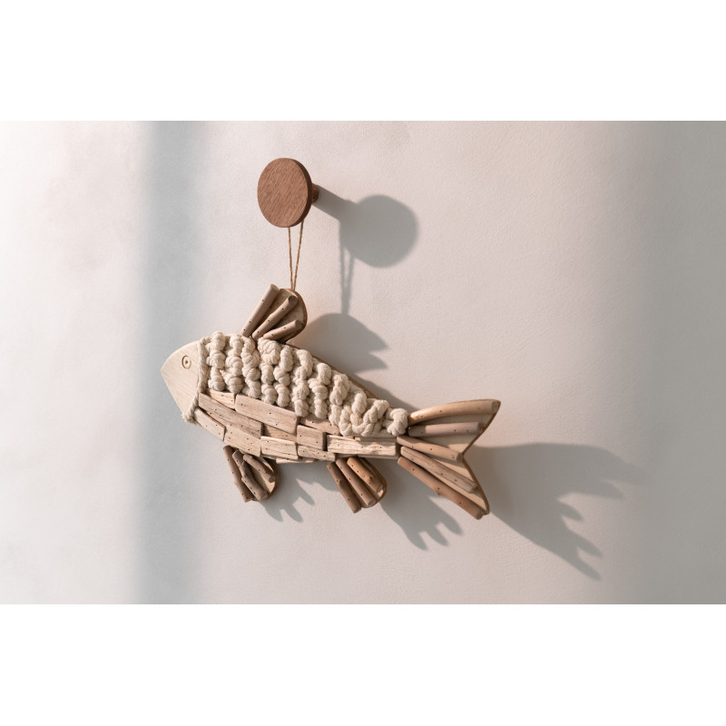 Décoration à suspendre Poisson 50 cm en Bois Naturel Darsey - 4