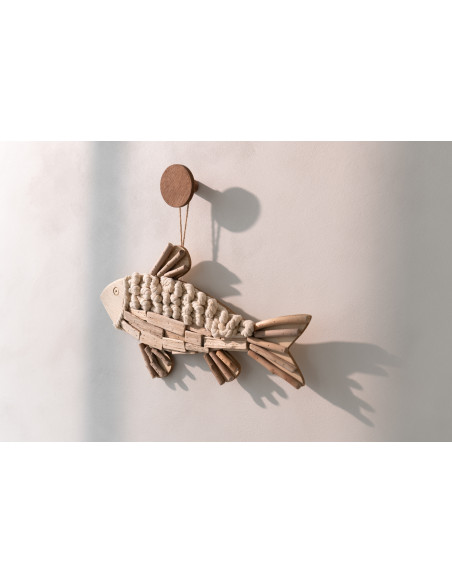 Décoration à suspendre Poisson 50 cm en Bois Naturel Darsey - 4