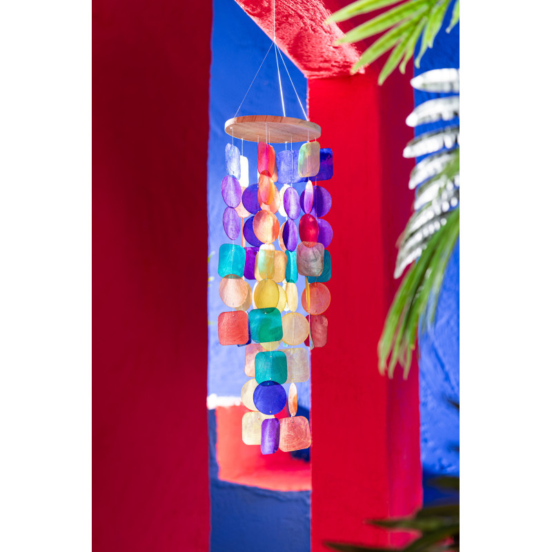 Carillon déco Écailles Hauteur 48 cm en Coquillage Multicolores Chiarra - 2