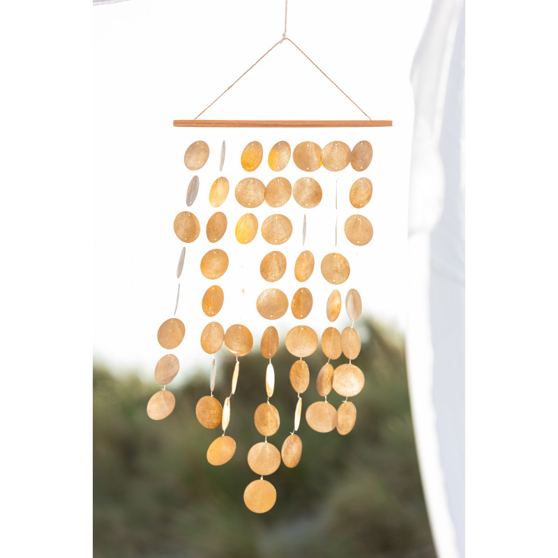 Carillon déco Monnaie Hauteur 65 cm en Coquillage Marron clair Kenna - 2