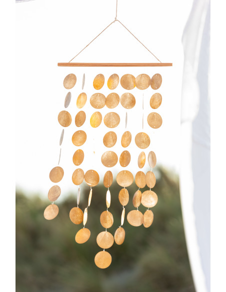 Carillon déco Monnaie Hauteur 65 cm en Coquillage Marron clair Kenna - 2