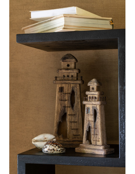 Statuette déco Phare Hauteur 20 cm en Bois de paulownia Marron foncé Orsa - 2