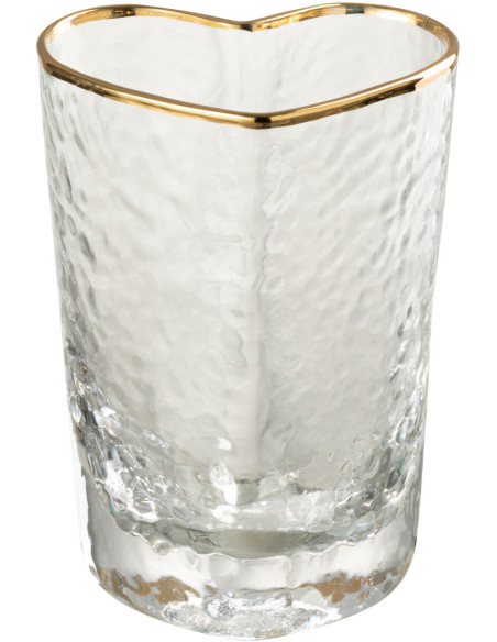 Verre à eau Coeur en Verre Doré Transparent Mirilla - 1