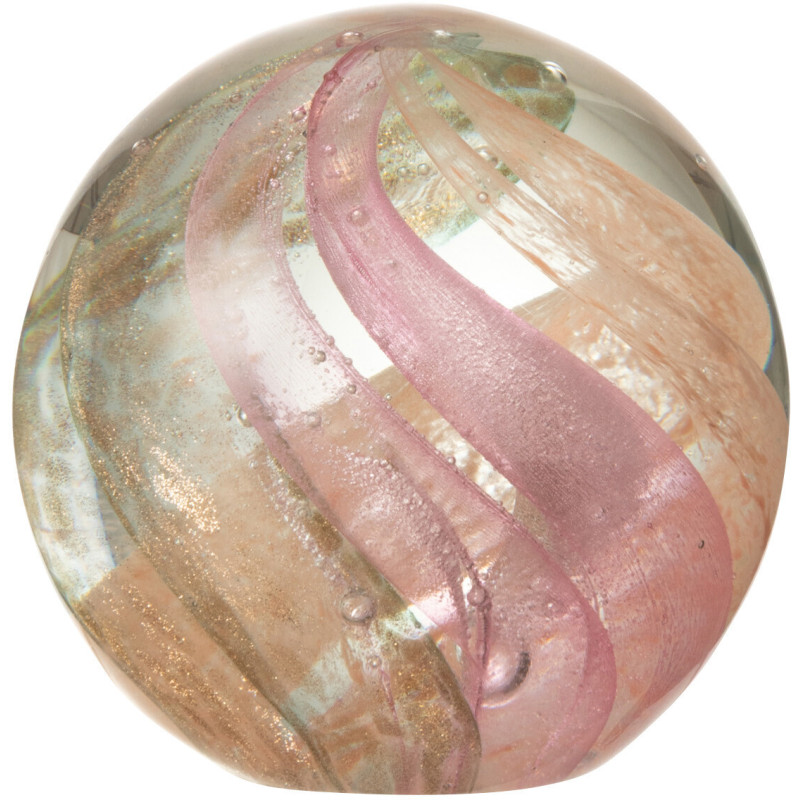 Sulfure Ronde Ouragan 10 cm en Verre Rose Doré Aila - 1