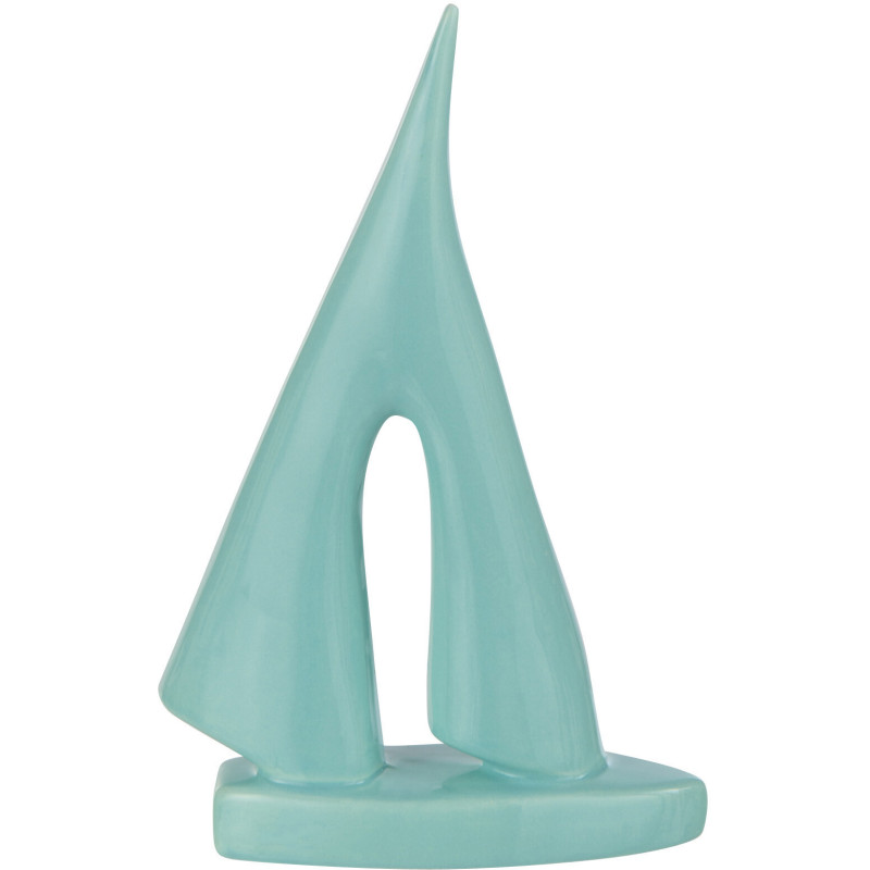 Statuette déco Voilier Hauteur 21 cm en Porcelaine Azur Trevor - 1