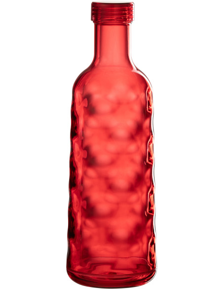 Carafe Bouteille avec bouchon 1,15 L en Plastique réutilisable Rouge Effet martelé Scarlet - 1