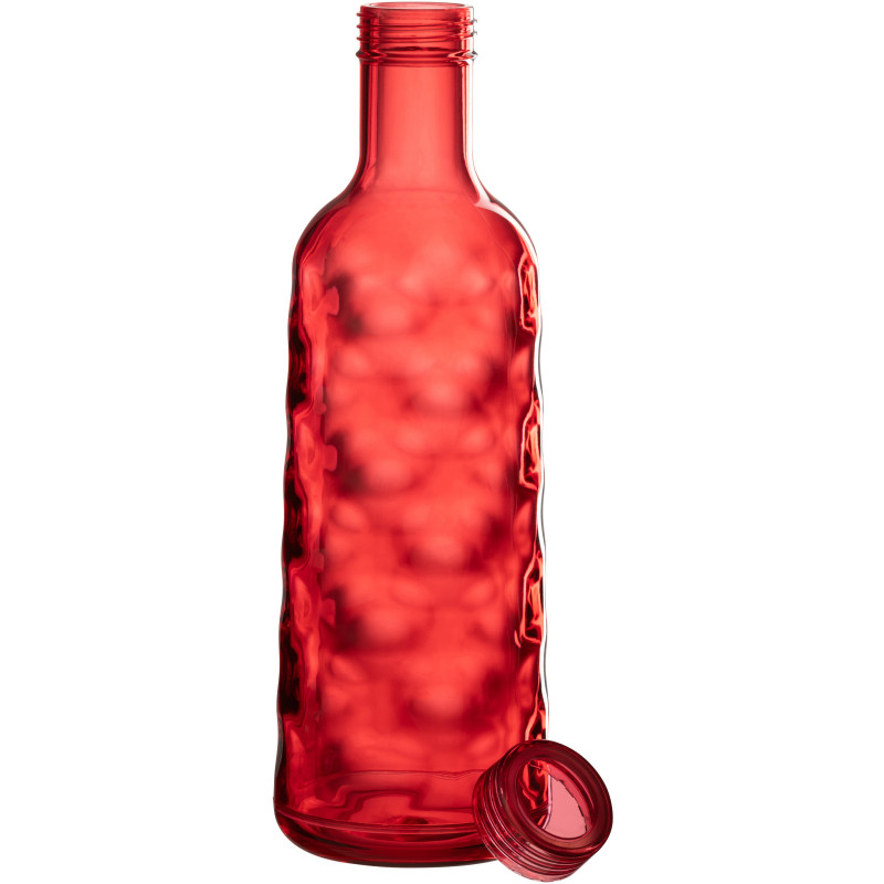 Carafe Bouteille avec bouchon 1,15 L en Plastique réutilisable Rouge Effet martelé Scarlet - 2