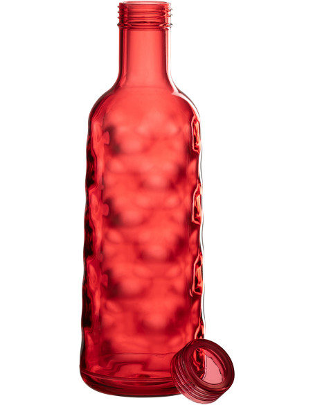 Carafe Bouteille avec bouchon 1,15 L en Plastique réutilisable Rouge Effet martelé Scarlet - 2