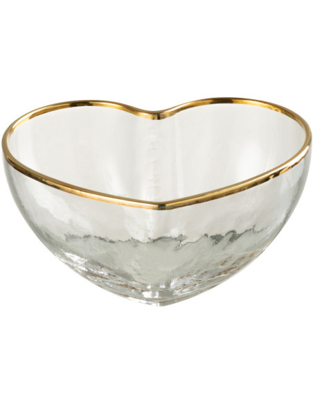 Bol à apéritif Coeur en Verre Doré Transparent Mirilla - 1