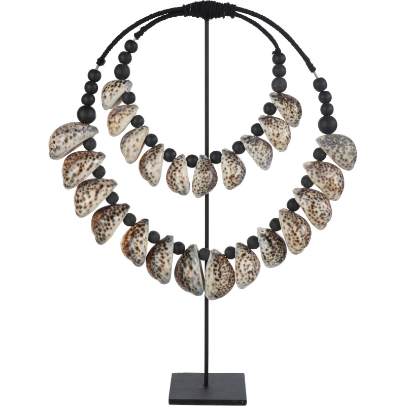 Décoration sur pied Collier ethnique Hauteur 60 cm en Coquillage Noir Nance - 1