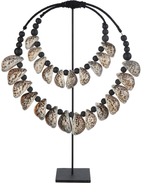 Décoration sur pied Collier ethnique Hauteur 60 cm en Coquillage Noir Nance - 1